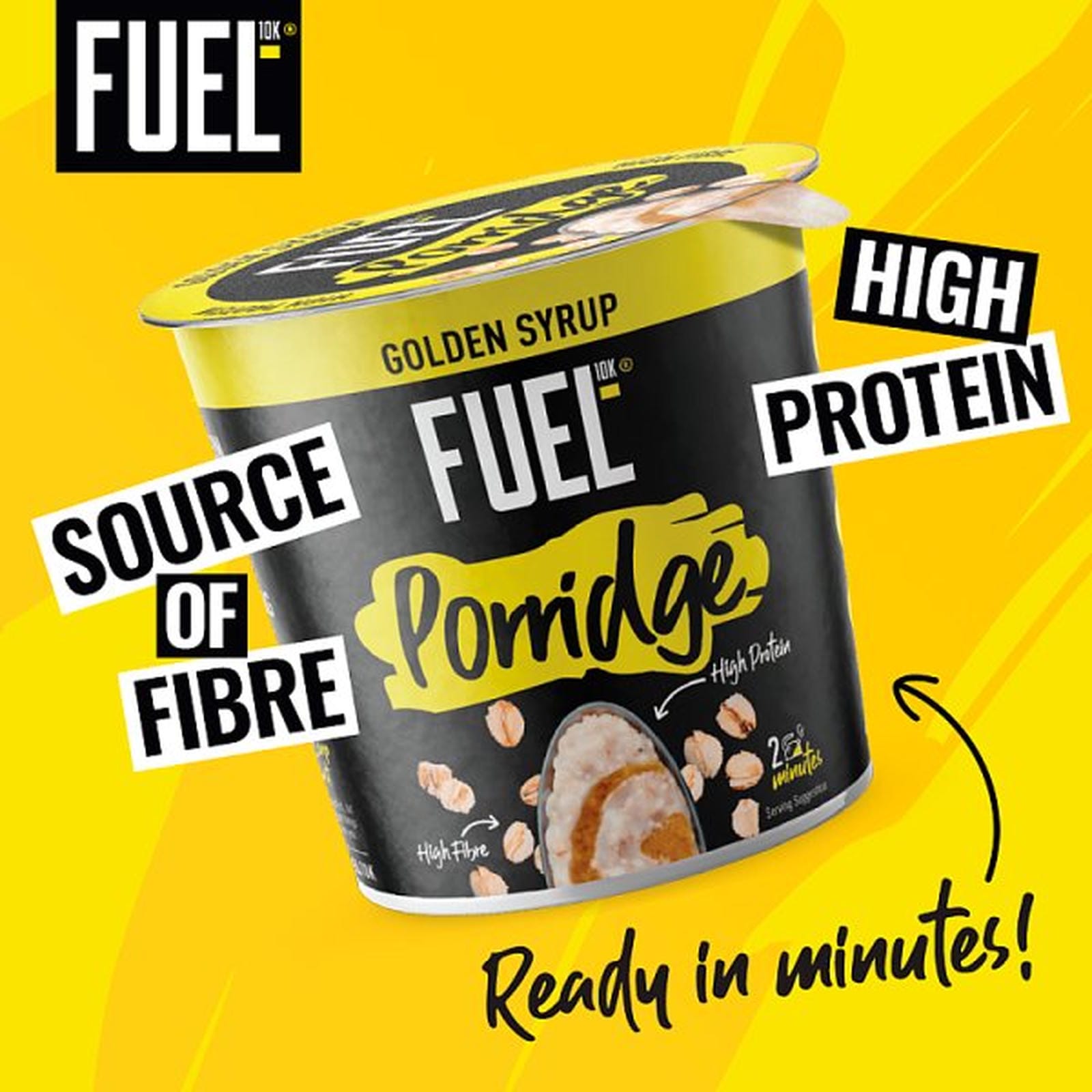 FUEL10K High Protein Golden Syrup Porridge Oat Cereal Pot 70g