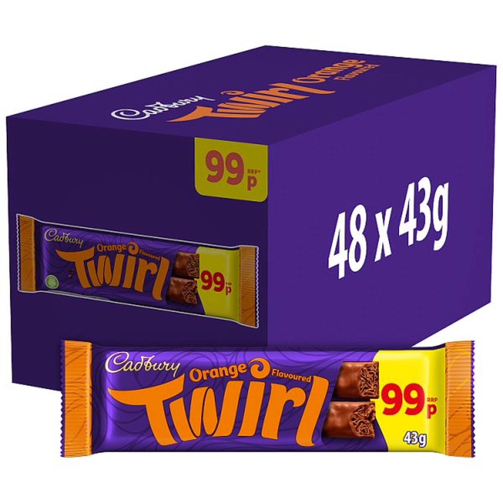 Cadbury Twirl Orange Chocolate 99p PMP Bar 43 g