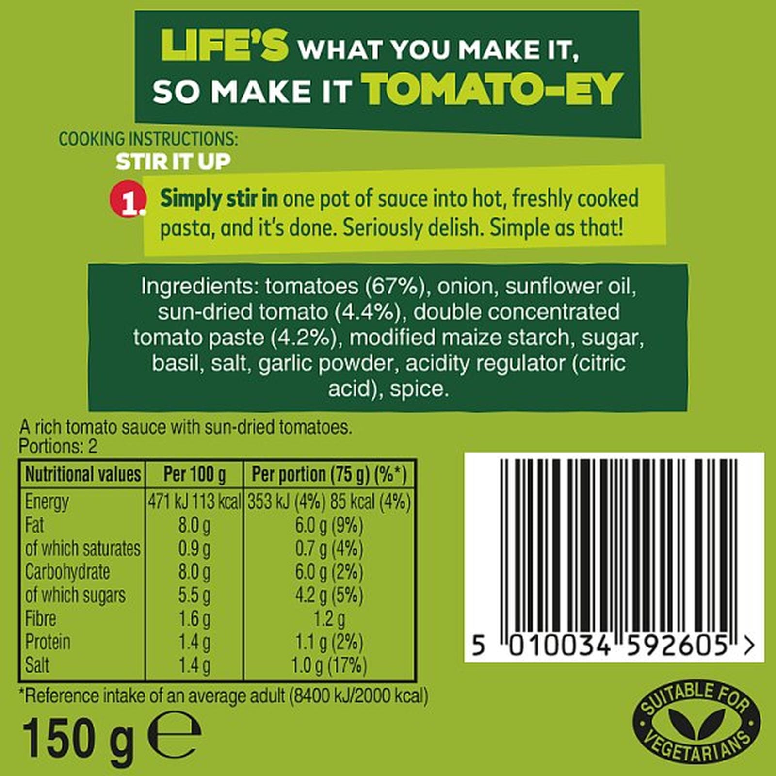 Dolmio Stir In Sun Dried Tomato Pasta Sauce 150g