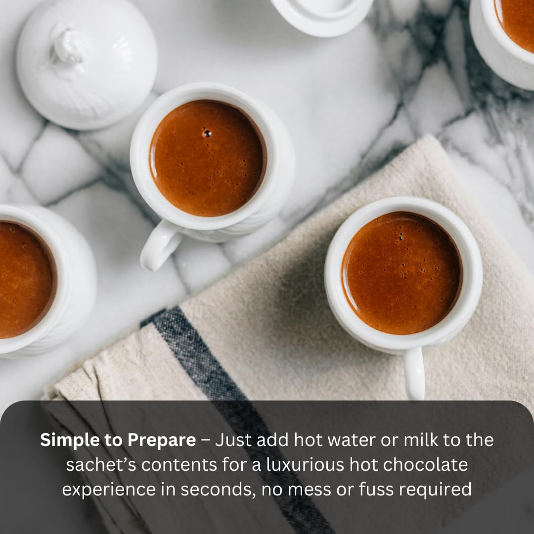 WoodzyCo Exclusive Hot Chocolate Sachet 28g Instant Rich And Creamy Individually Wrapped 10 Pack