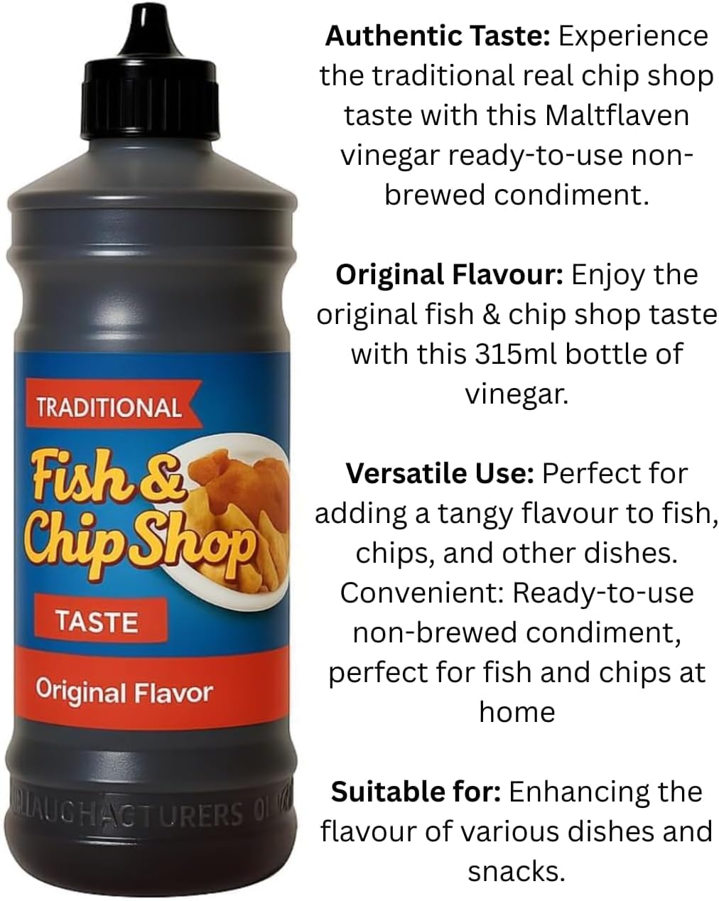 Maltflaven Chip Shop Traditional 315ml 3 Pack Ready to Use Non Brewed Condiment