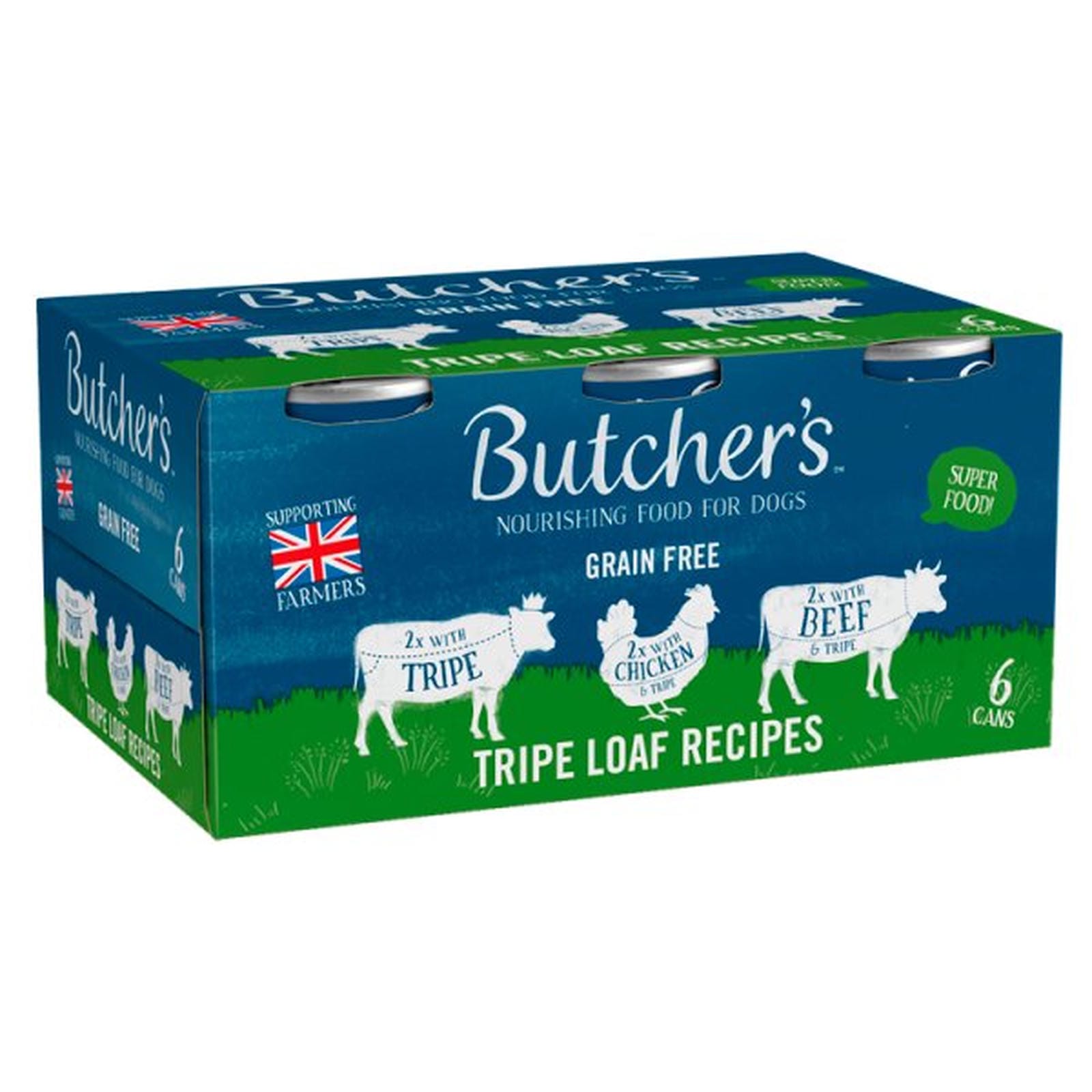Butcher's Tripe Loaf Recipes Nourishing Food for Dogs 6 x 400g