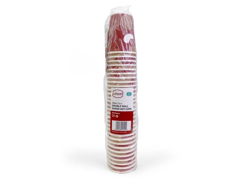 Infiniti 30 Double Wall Paper Hot Cups 12oz (35cl) – 16 x 30s