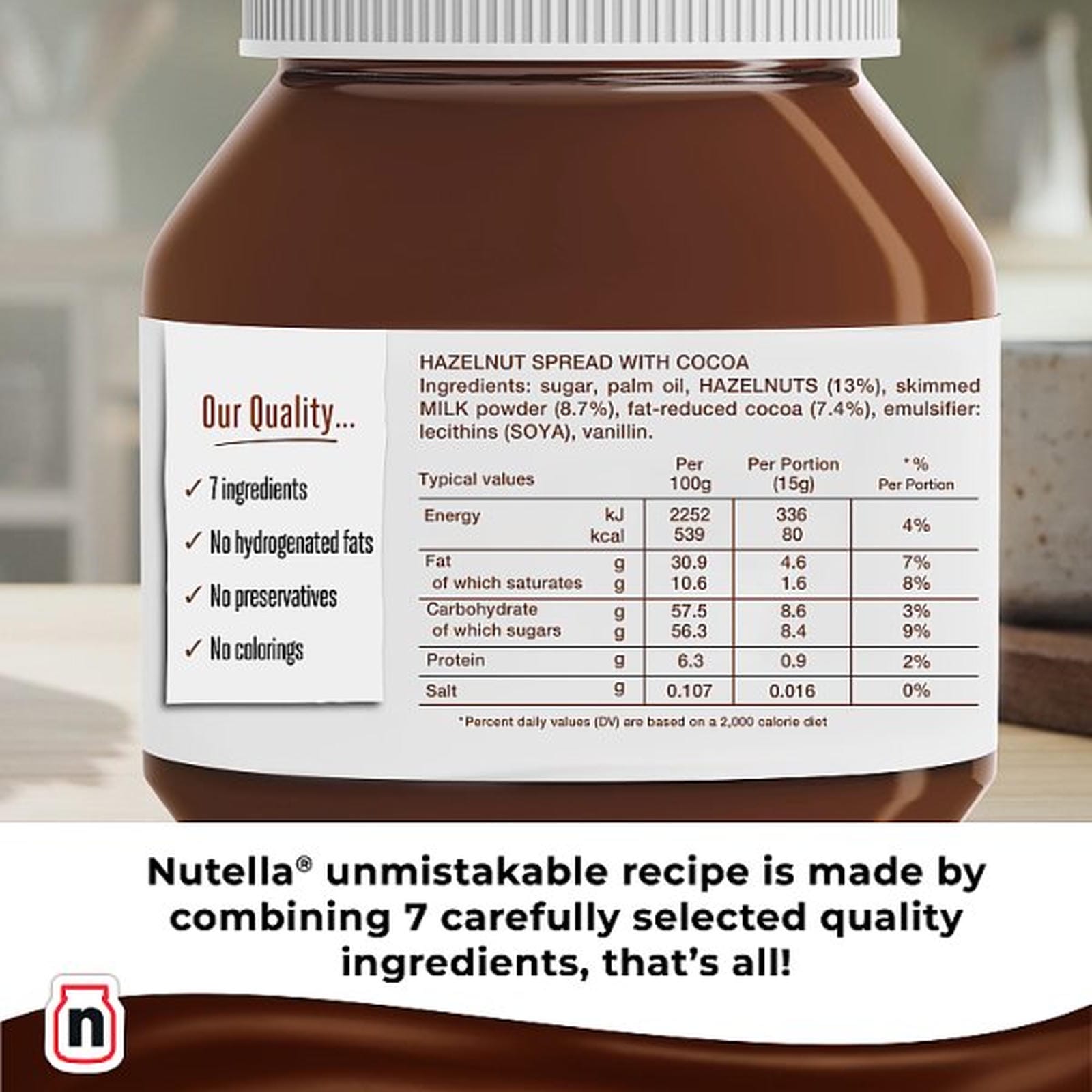 Nutella Hazelnut Chocolate Spread Jar 1000g