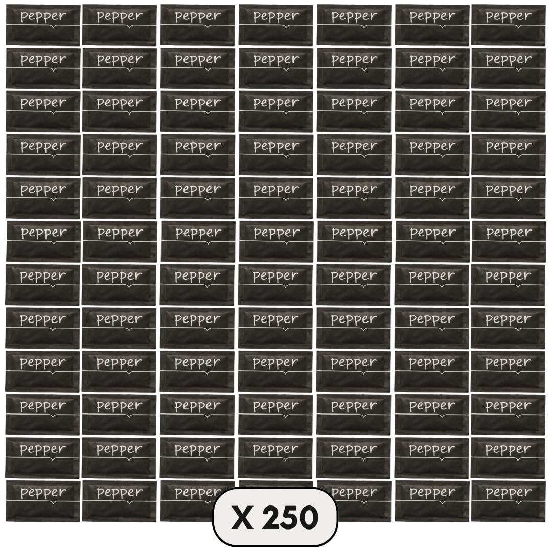 Woodzyco Salt and Pepper Sachets Hygienic 250 Sachets Travel Pack for Holidays and Road Trips