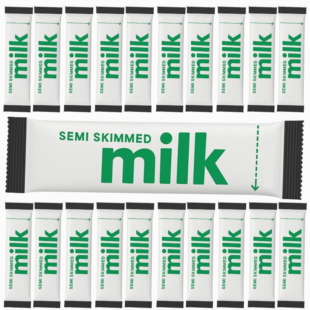 Lakeland UHT Milk Sachets 10ml Single-Use Portions For Coffee On The Go For Office And Travel Use