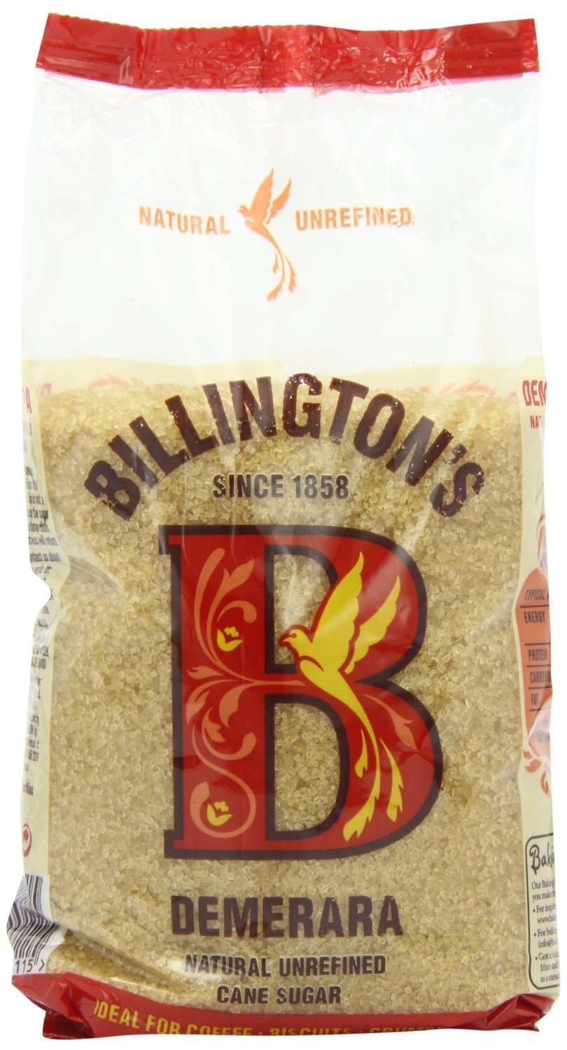Billington's Sugar Demerara Cane Natural Unrefined Raw Sugar For Coffee And Baking 500g Pack of 2