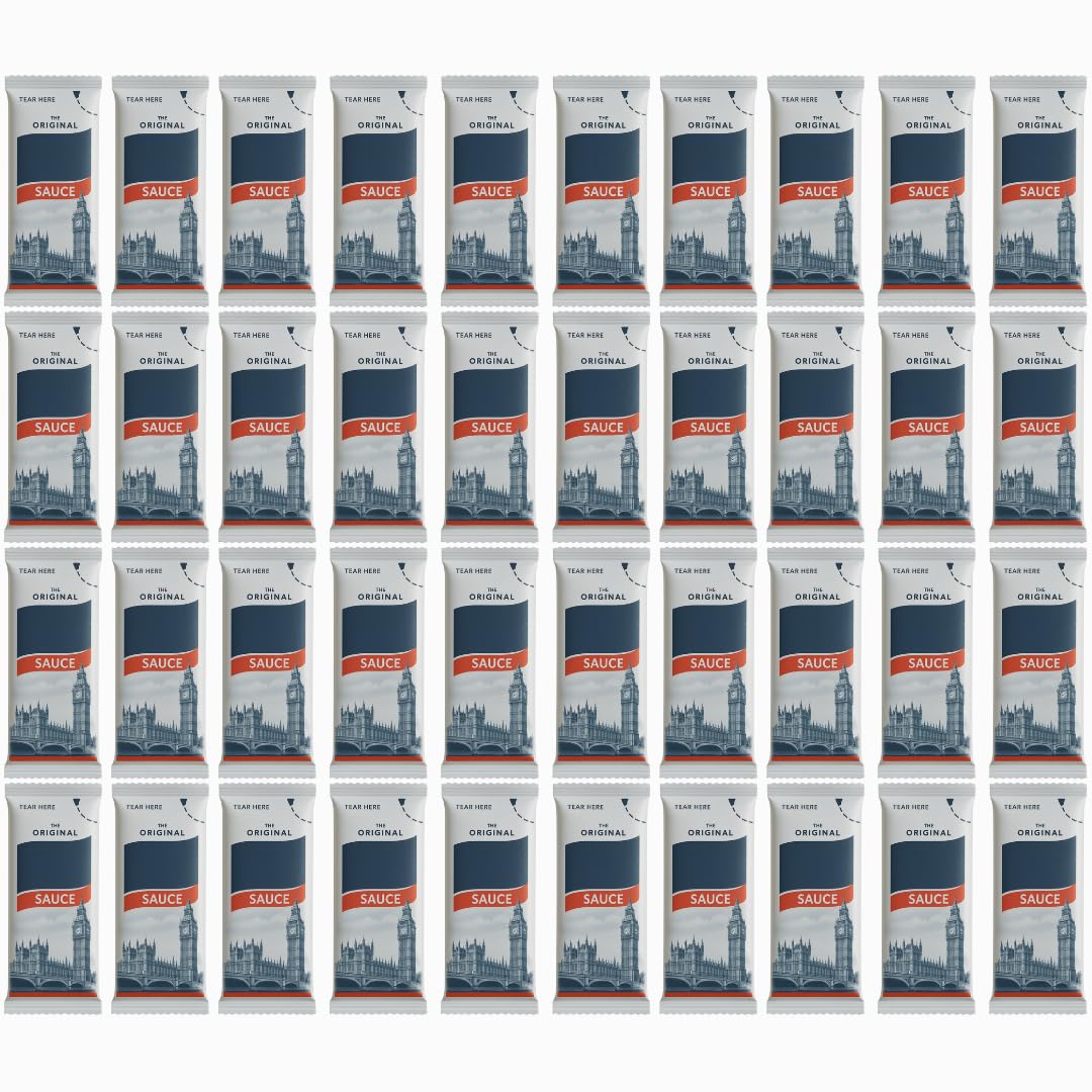 Brown Sauce Sachets Individually Packaged 40 Pack Condiment Multi-Pack for Travel and Short Stays