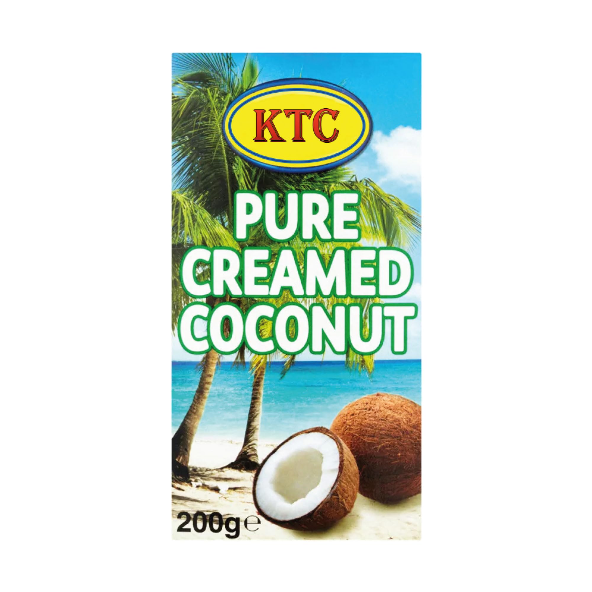 KTC Creamed Coconut Pure 200g 1 x 200g Pack for Cooking and Baking in UK Kitchens