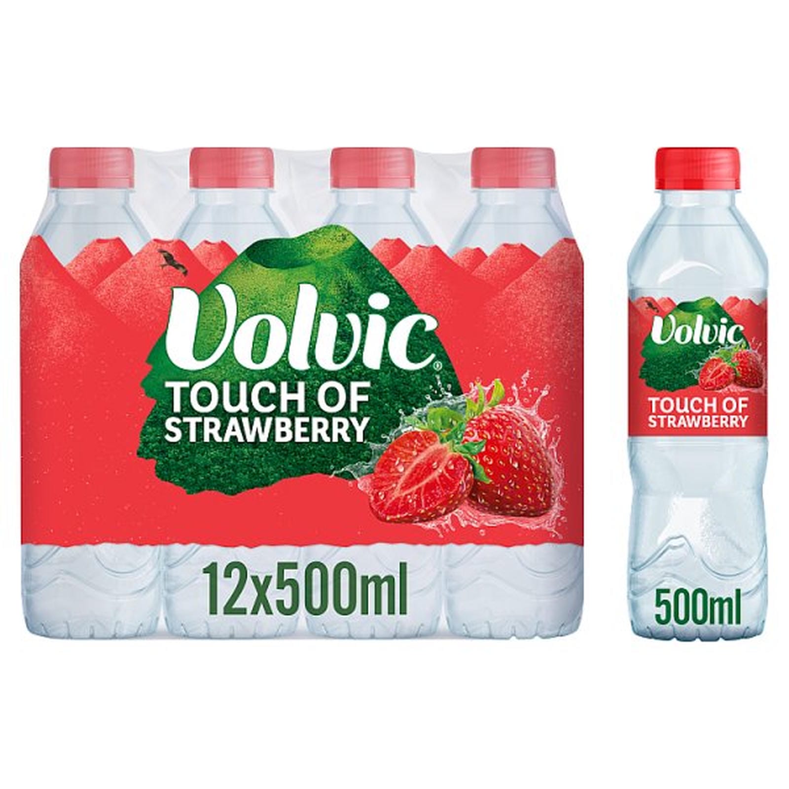 Volvic Touch of Fruit Low Sugar Strawberry Natural Flavoured Water 12 x 500ml