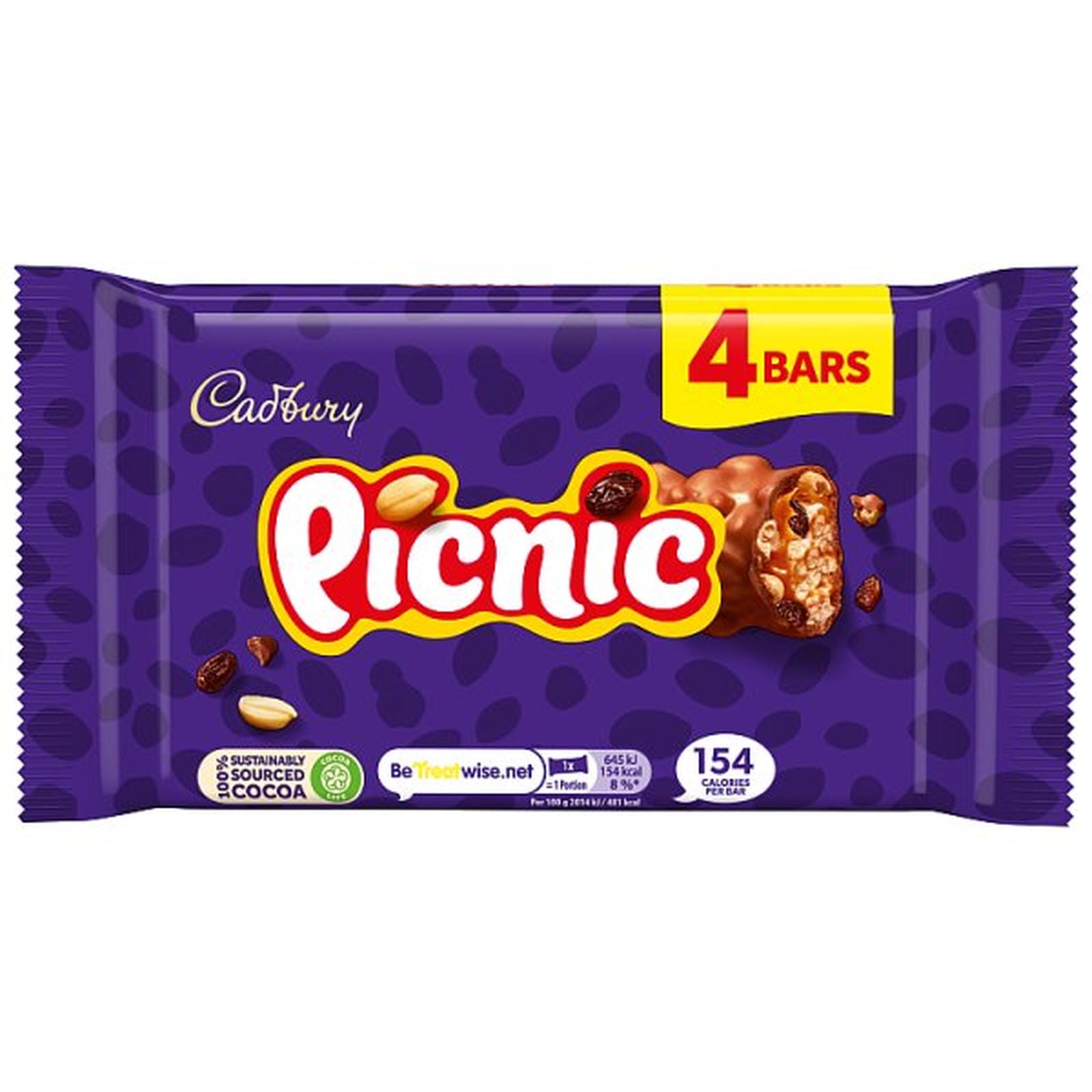 Cadbury Picnic Chocolate Bar 4 Pack Multipack 128g (4 x 32g)