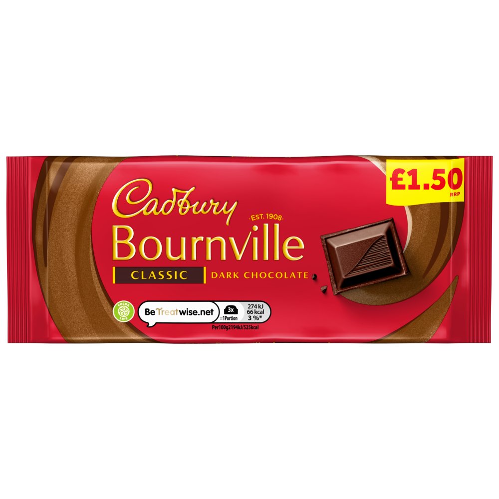 Cadbury Bournville Classic Dark Chocolate Chocolate 100g – 18 x 100g