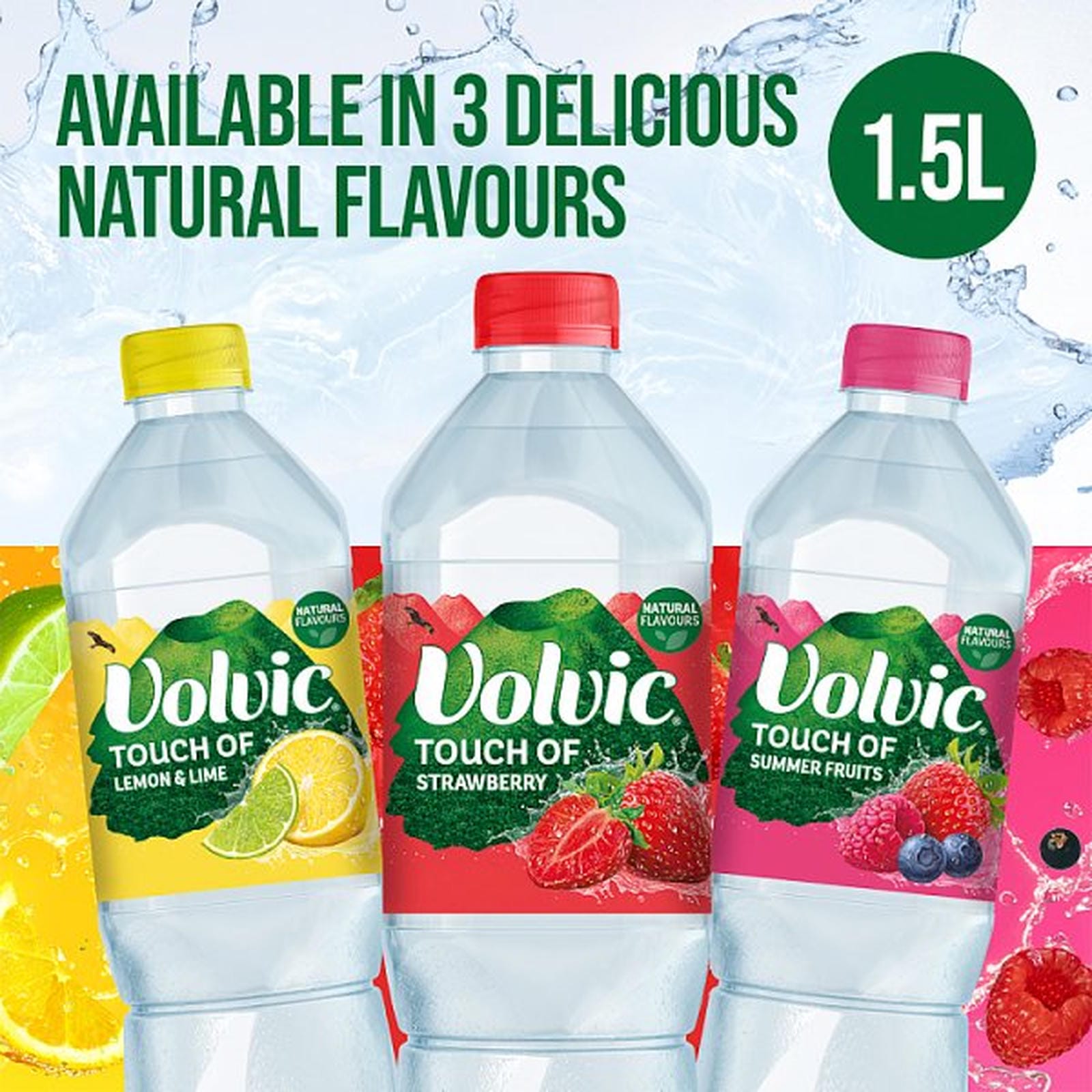 Volvic Touch of Fruit Low Sugar Summer Fruits Natural Flavoured Water 6 x 1.5L