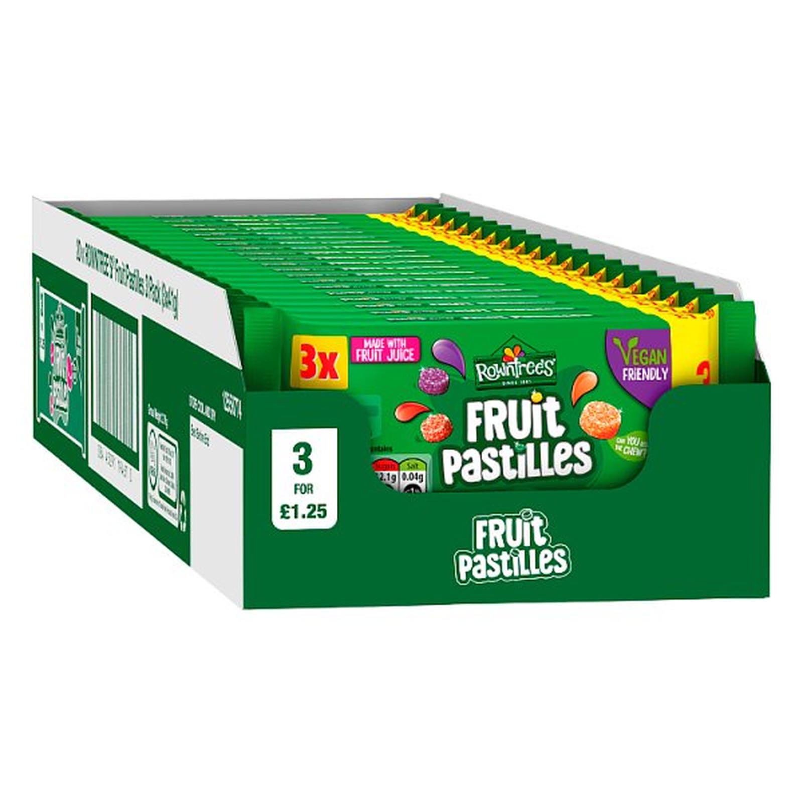 Rowntree's Fruit Pastilles Sweets 3 Pack Multipack 123g PMP £1.25