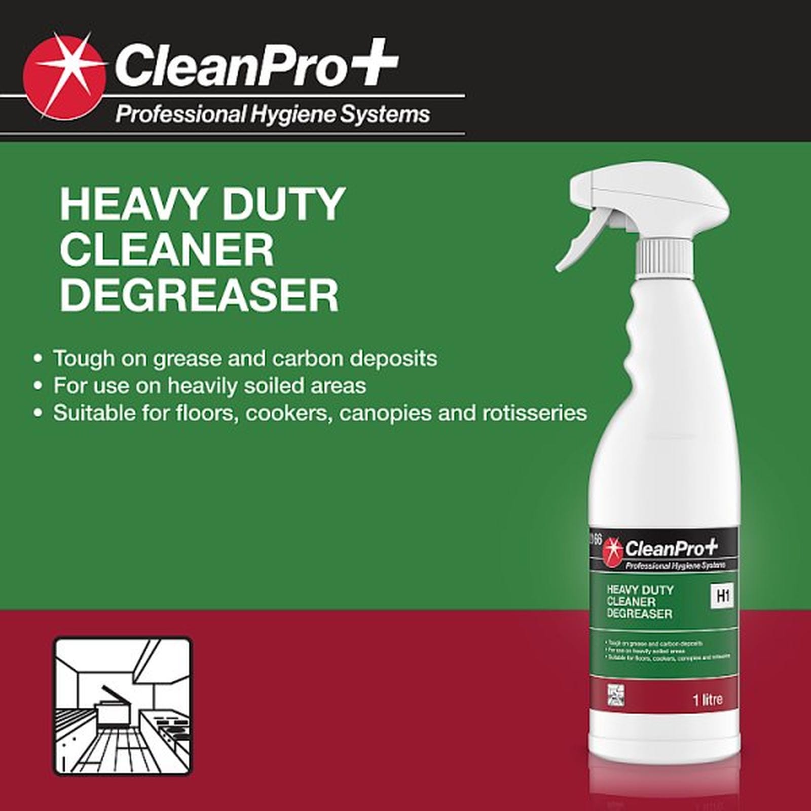 CleanPro+ Heavy Duty Cleaner Degreaser H1 1 Litre
