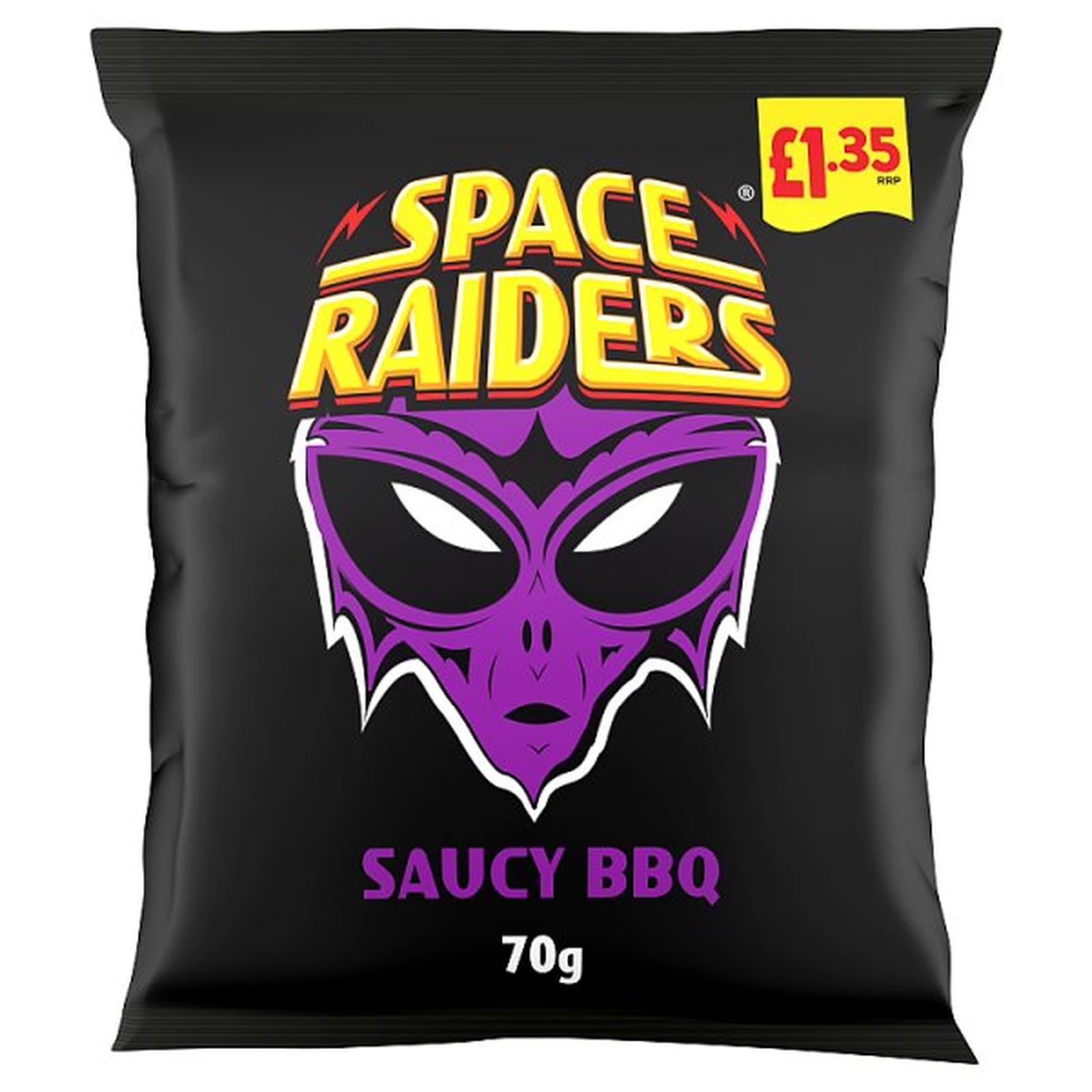 Space Raiders Saucy BBQ Crisps 70g, £1.35 PMP