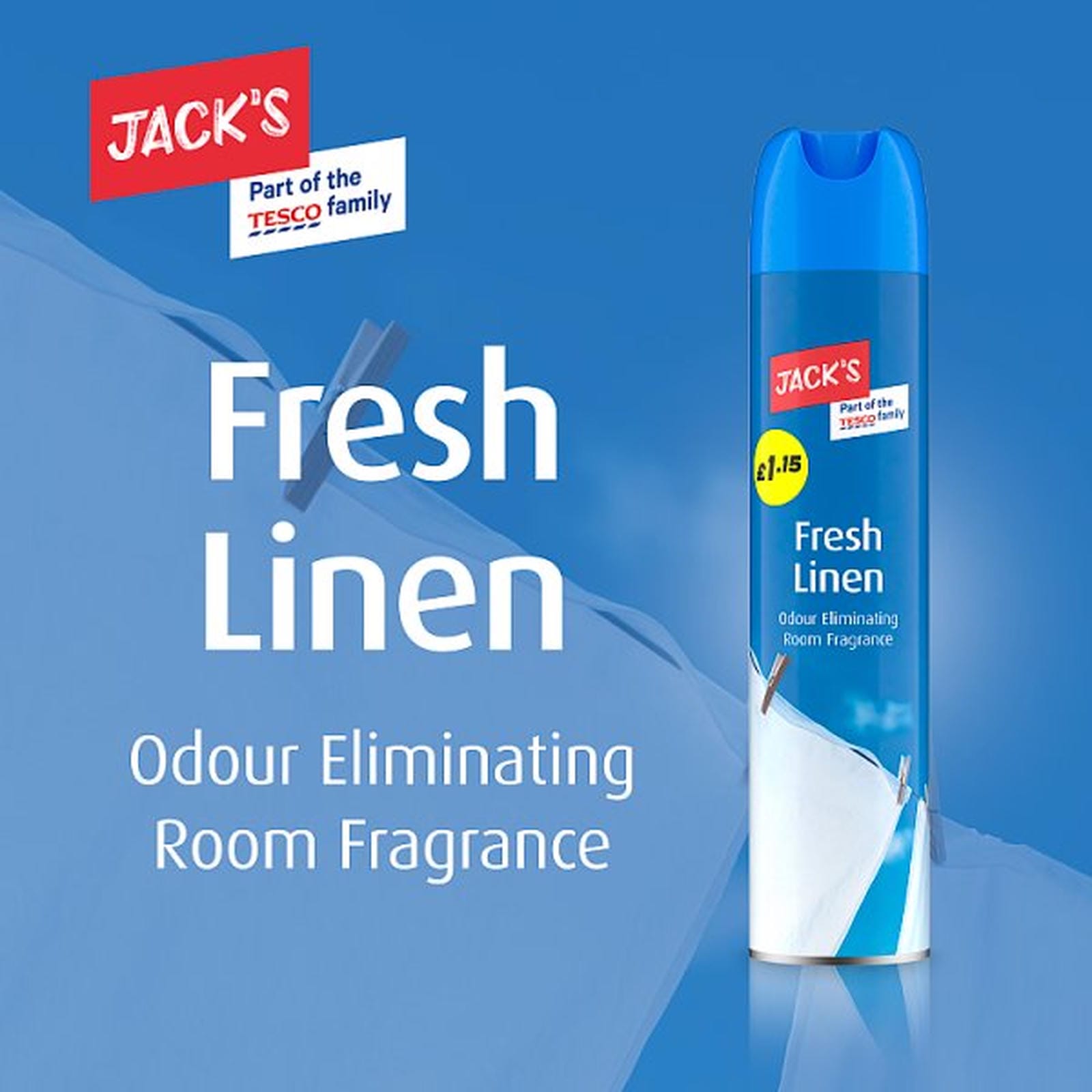 Jack's Fresh Linen Odour Eliminating Room Fragrance 240ml