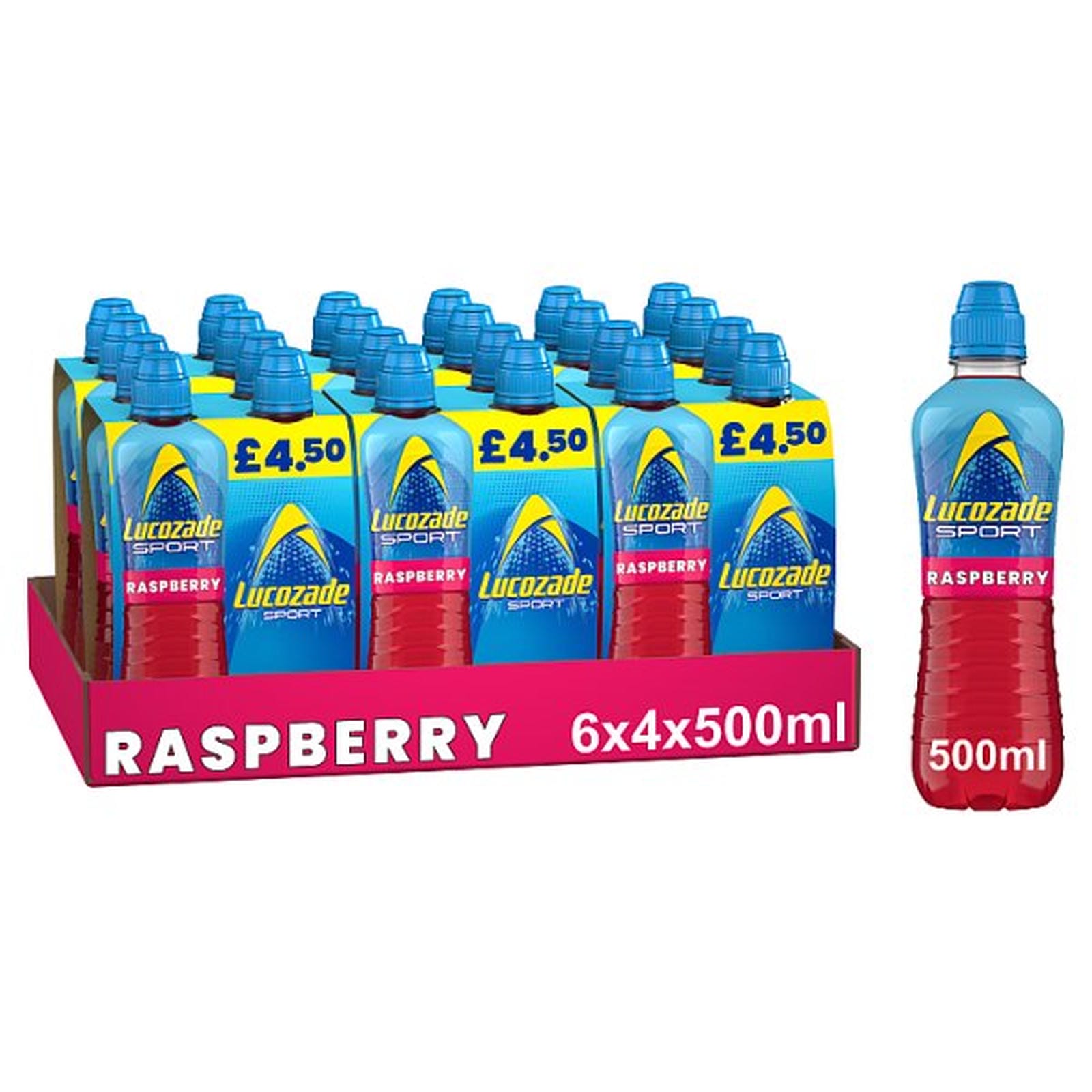 Lucozade Sport Drink Raspberry 4 x 500ml PMP £4.50
