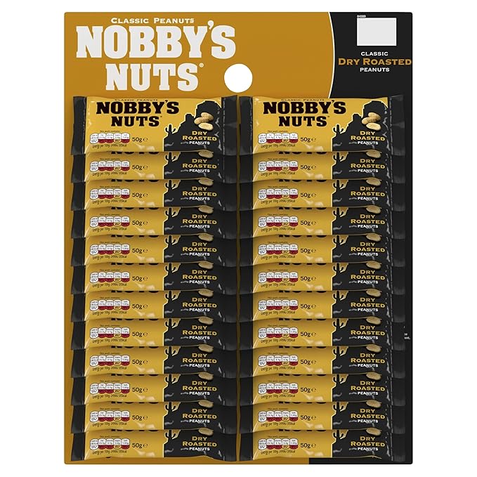 Nobby's Nuts Dry Roasted Peanuts Pub Card 24x50g – 24 x 50g