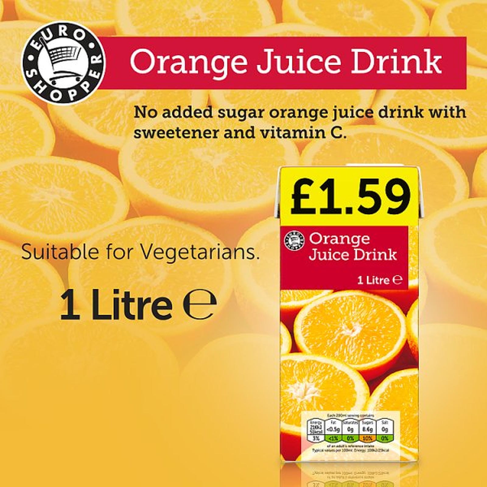 Euro Shopper Orange Juice Drink 1 Litre