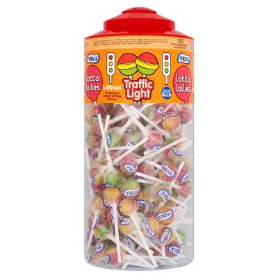 Vidal Lotta Lollies 150 Lollipops Strawberry Lemon-Orange Flavour – 1 x 150pk