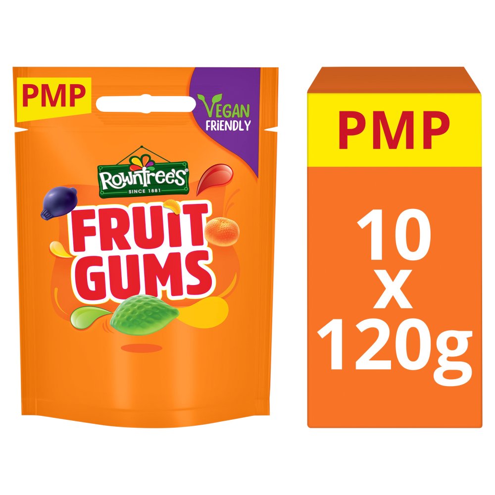Rowntree's Fruit Gums Sweets Sharing Bag 120g PMP £1.25 – 10 x 120g