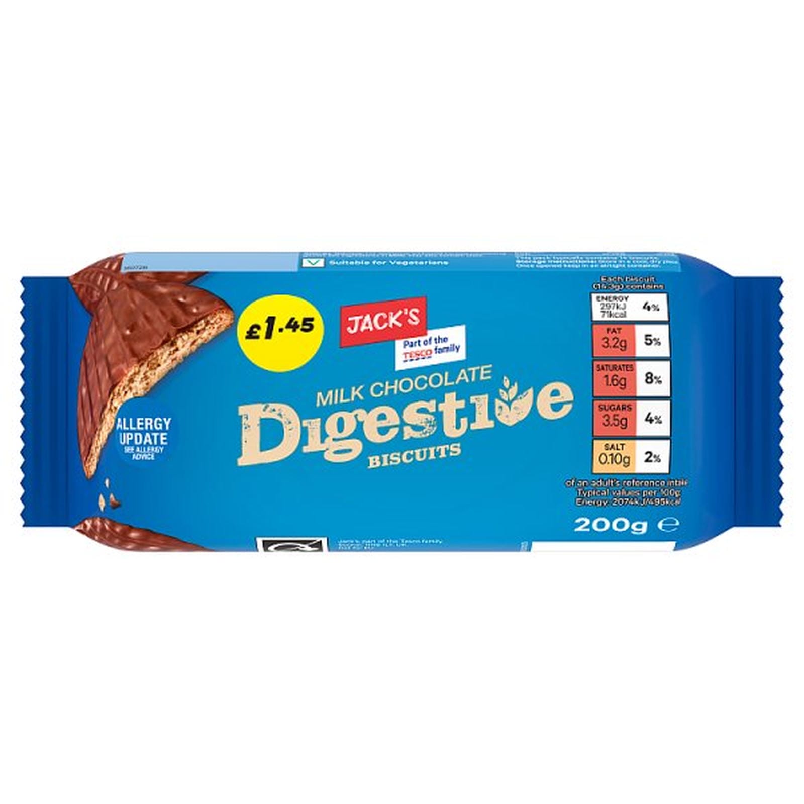 Jack's Milk Chocolate Digestive Biscuits 200g