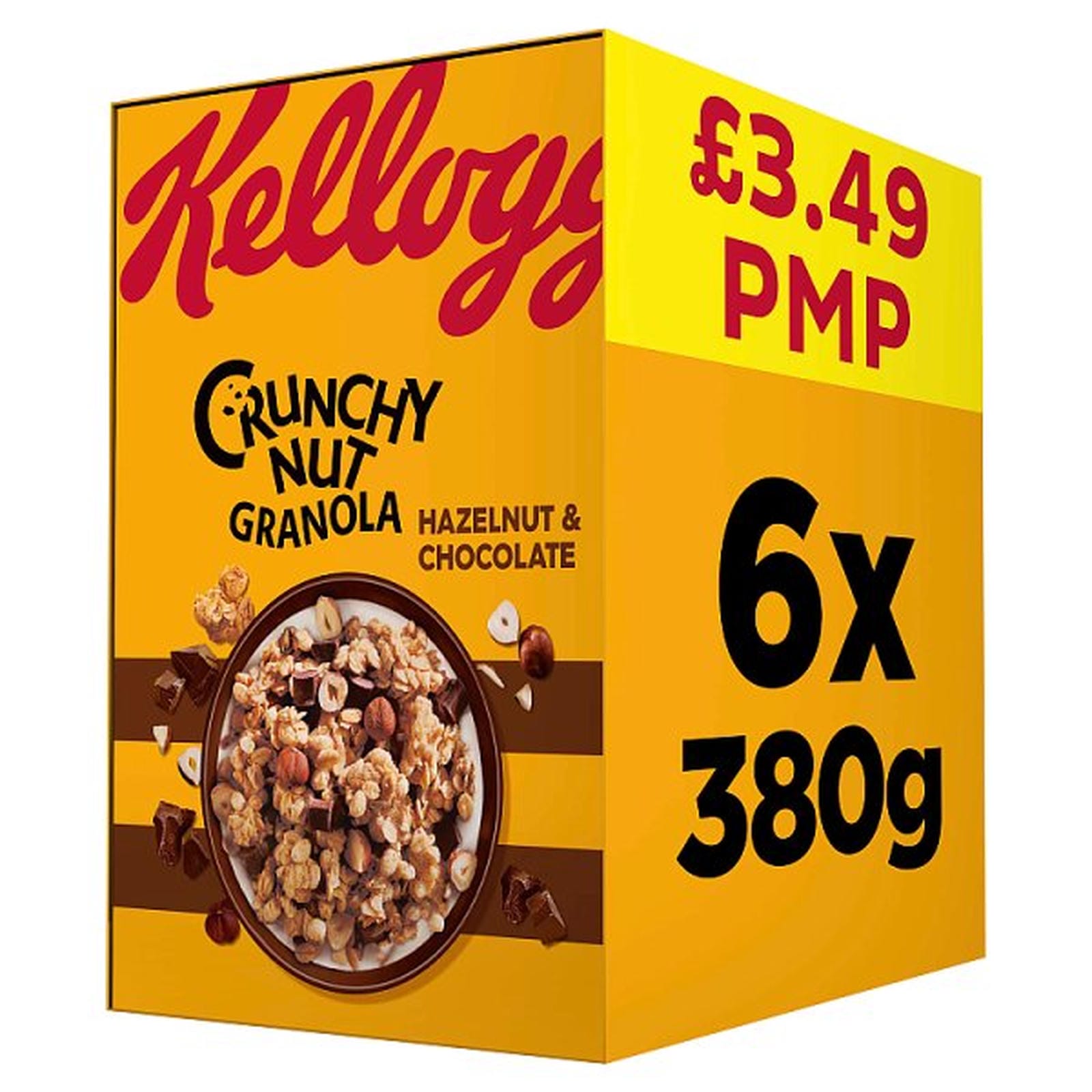 Kellogg's Hazelnut & Chocolate Crunchy Nut Granola 6x380g PMP £3.49