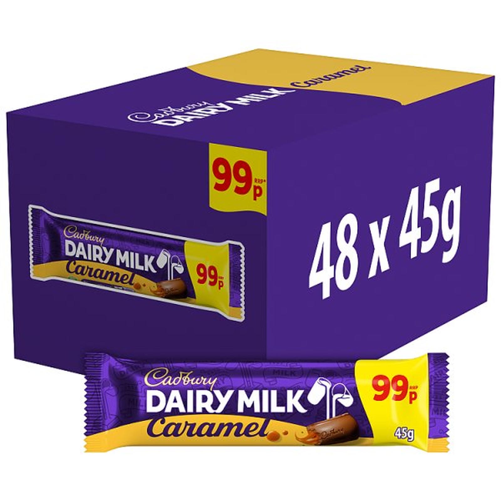 Cadbury Dairy Milk Caramel 99P PMP Chocolate Bar 45 g