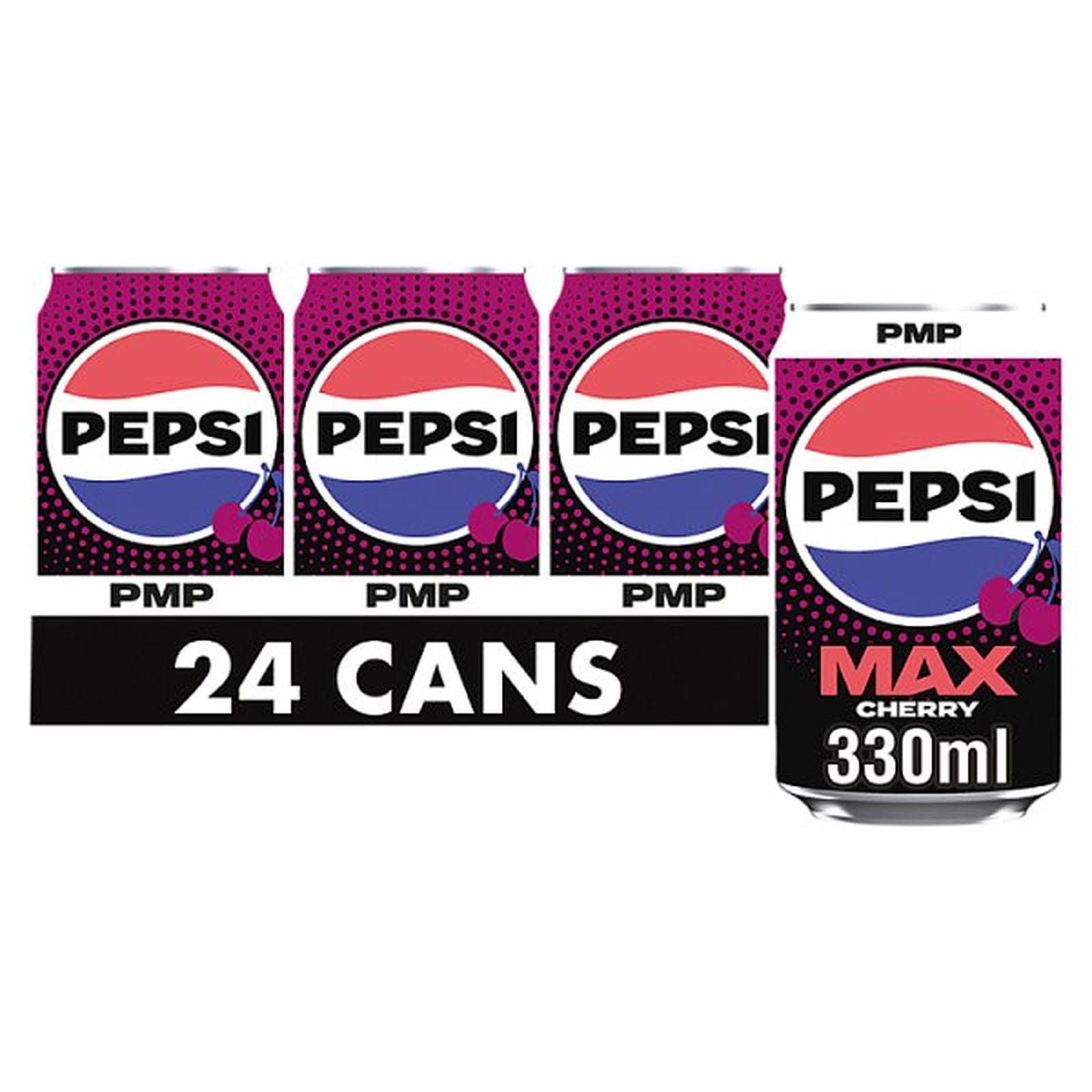 Pepsi Max Cherry No Sugar Cola PMP Can 330ml