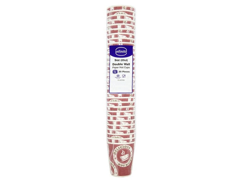 Infiniti 35 Double Wall Paper Hot Cups 9oz (25cl) – 1 x 35s