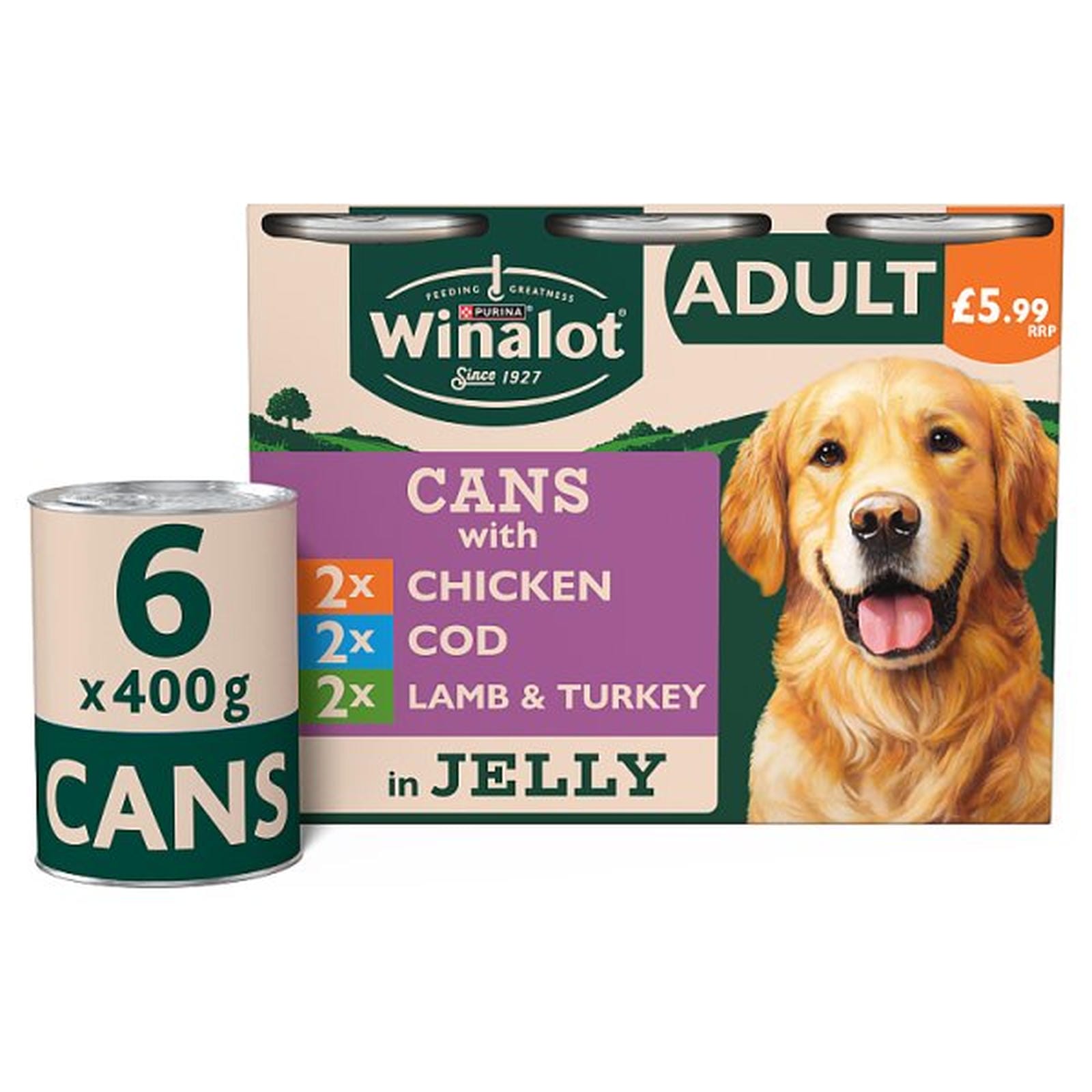 WINALOT Classics Mixed in Jelly Wet Dog Food 6x400g PMP
