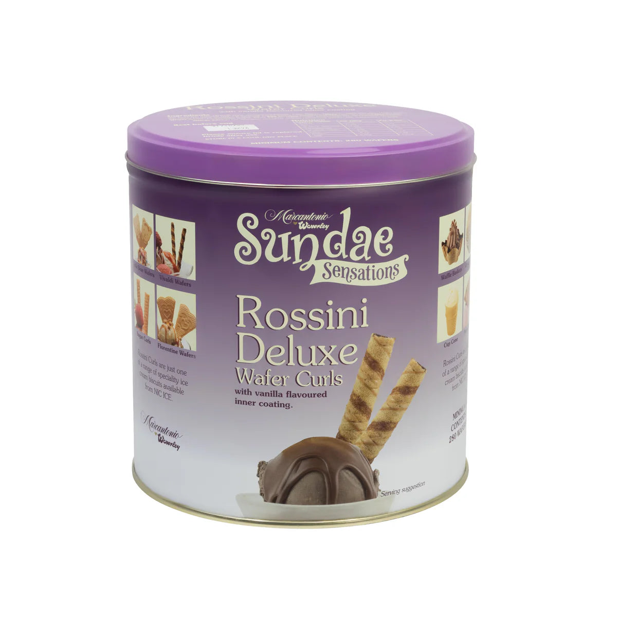 Marcantonio Waverley Sundae Sensations Rossini Deluxe Wafer Curls – 1 x 280s