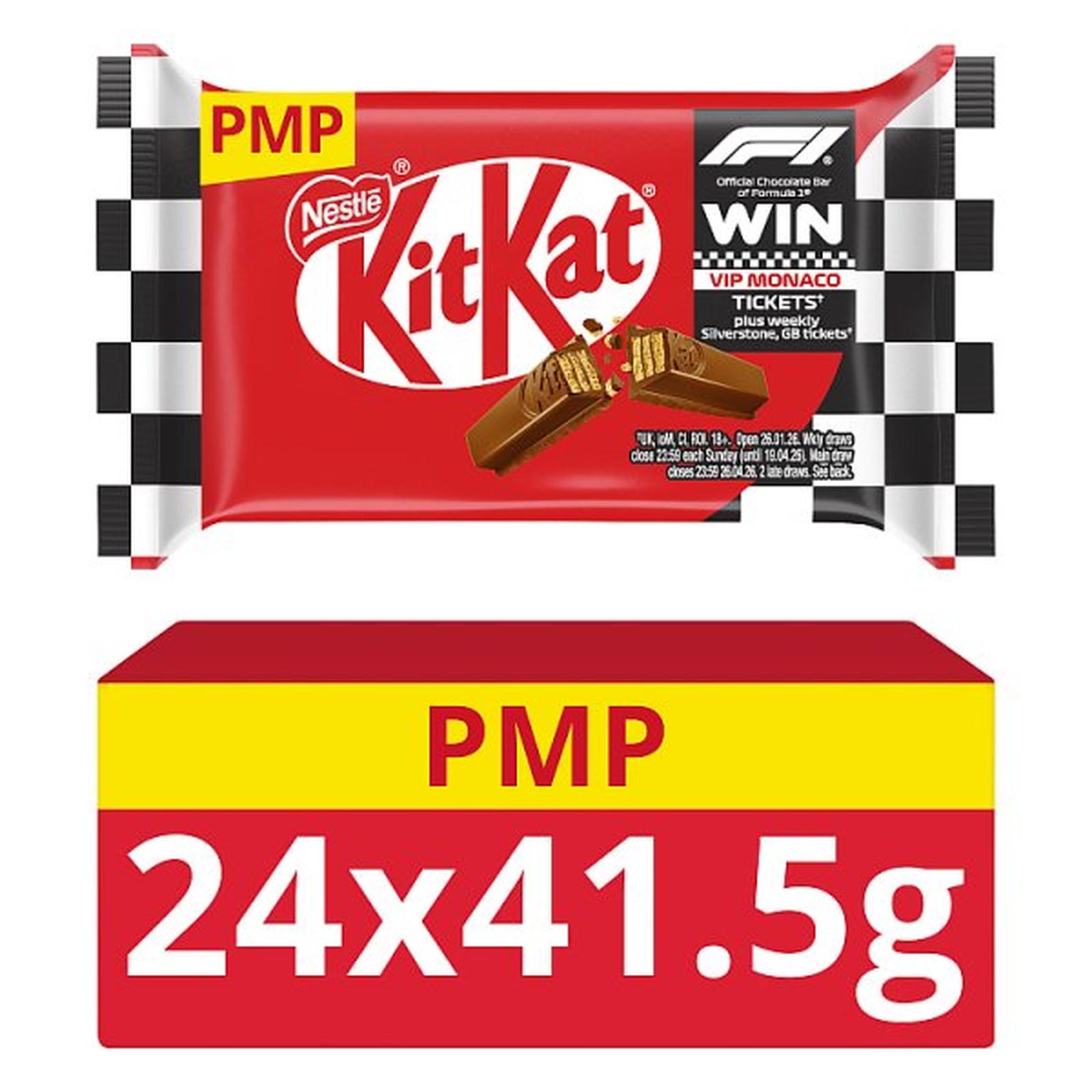 KitKat F1 4 Finger Milk Chocolate Biscuit Bar 41.5g PMP 89p
