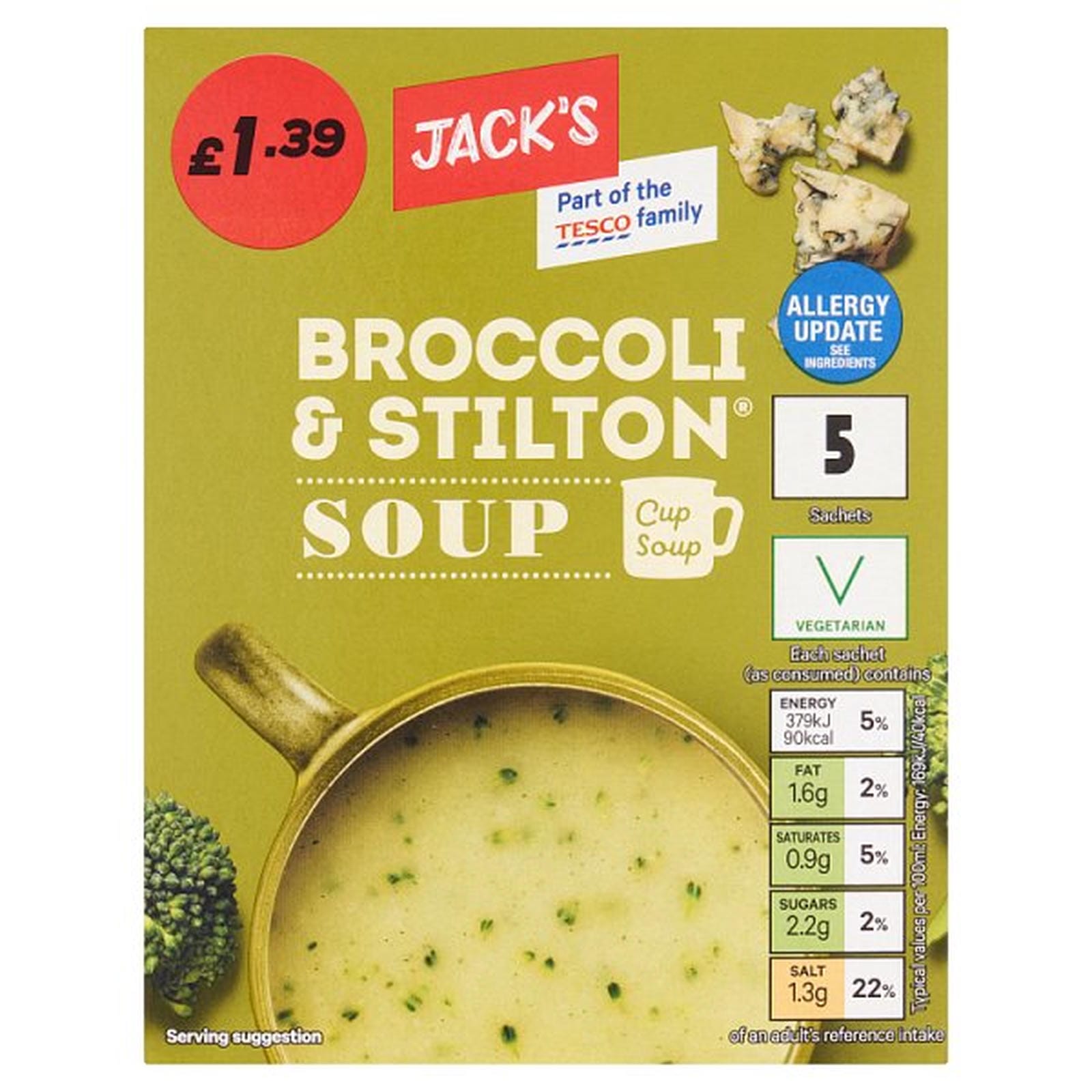 Jack's Broccoli & Stilton Cup Soup 5 x 24g