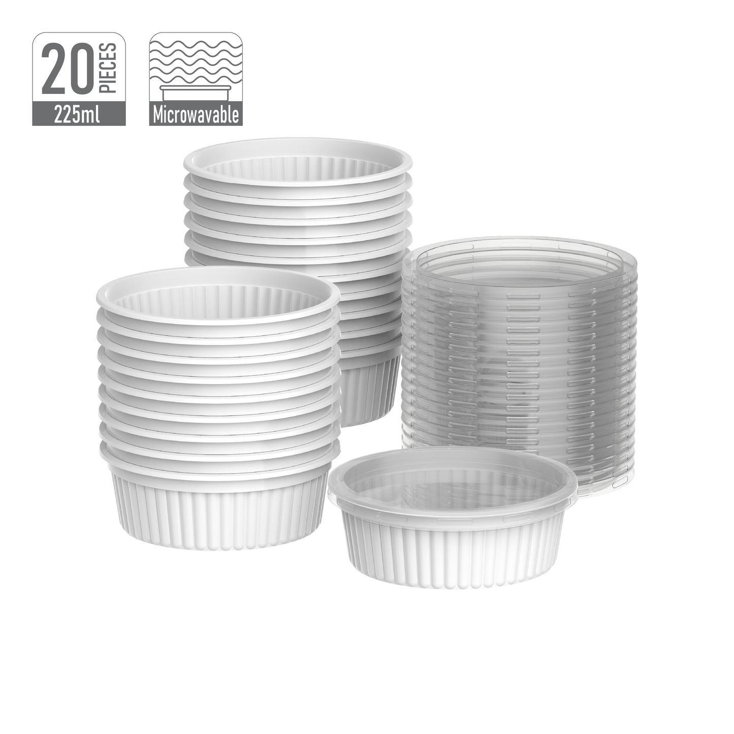 CaterPro 250 Plastic PP Food Containers with Lids 500ml – 1 x 250s