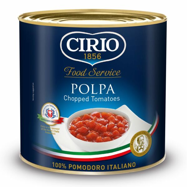 Cirio Polpa Chopped Tomatoes 2500g Multi Pack Case Of 6 x 2.55kg Foodservice Ready