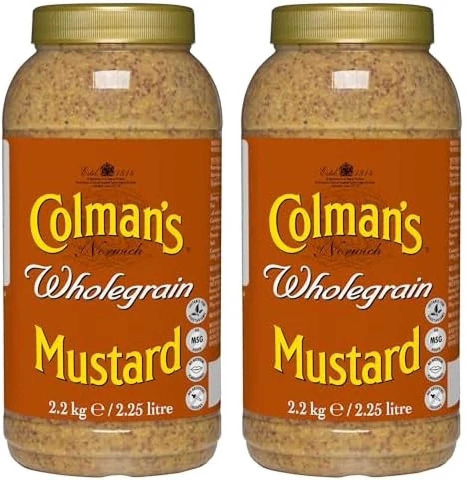Colman's Wholegrain Mustard 2.25L Bulk Pack 2 X 2.2L for Retailers and Foodservice