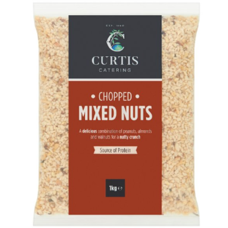 Curtis Catering Chopped Mixed Nuts Convenient Ingredient For Retail Kitchens And Foodservice 1Kg Pack