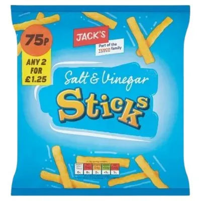 Jack's Salt & Vinegar Sticks 60g – 18 x 60g