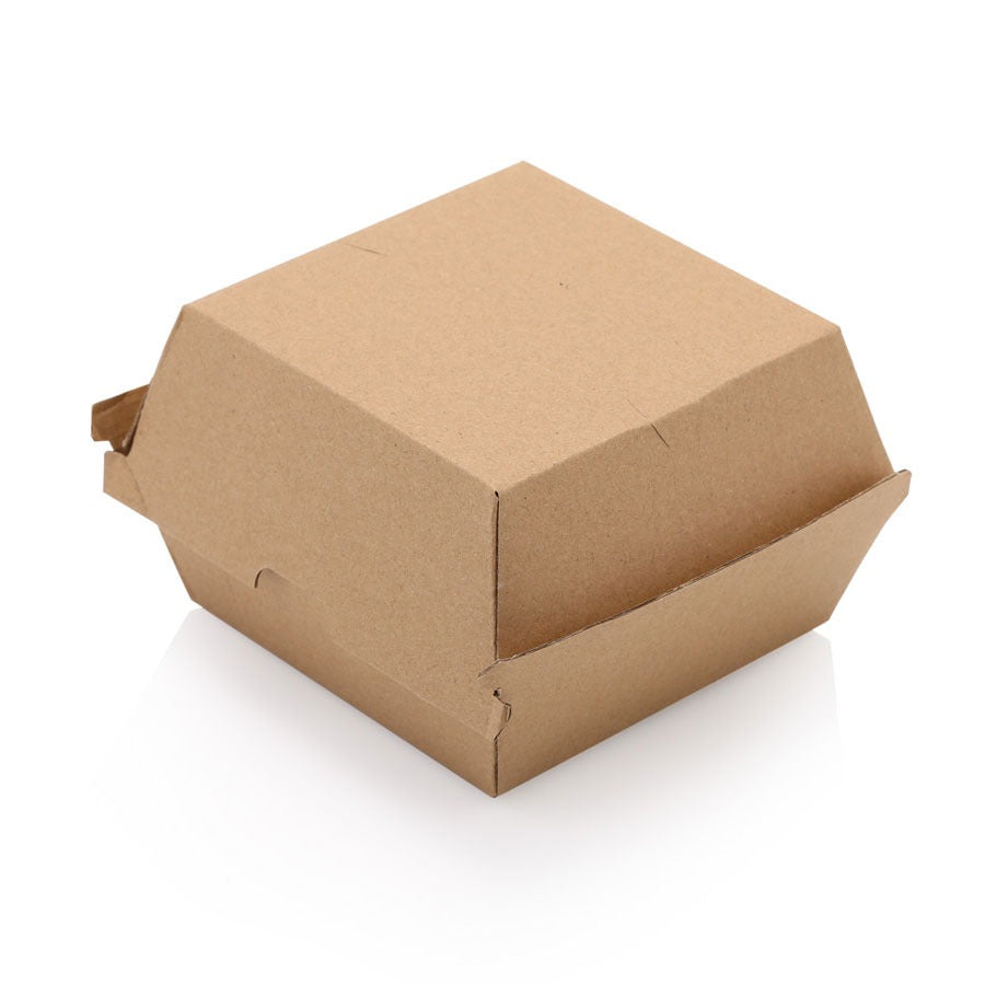 CaterPro 25 Kraft Burger Boxes with Hinged Lids – 10 x 25s