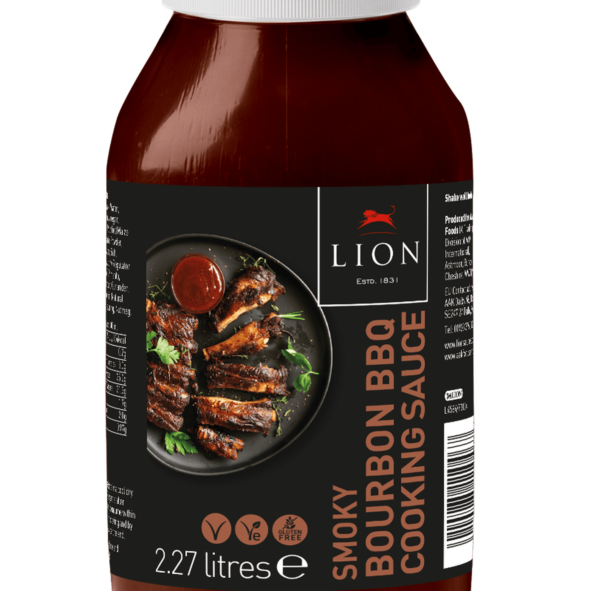 Lion Cooking Sauce Smoky Bourbon BBQ 2.27 Litre 2 x 2.27 Litre Multi Pack Catering Size