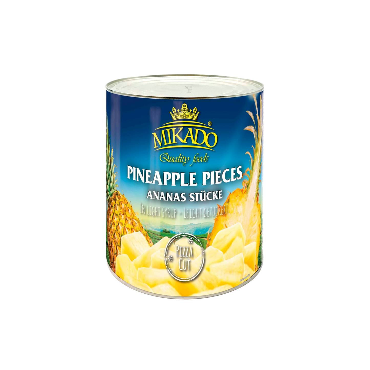 Mikado Pineapple Pieces Pizza Cut in Light Syrup 3.05kg – 1 x 3.05kg