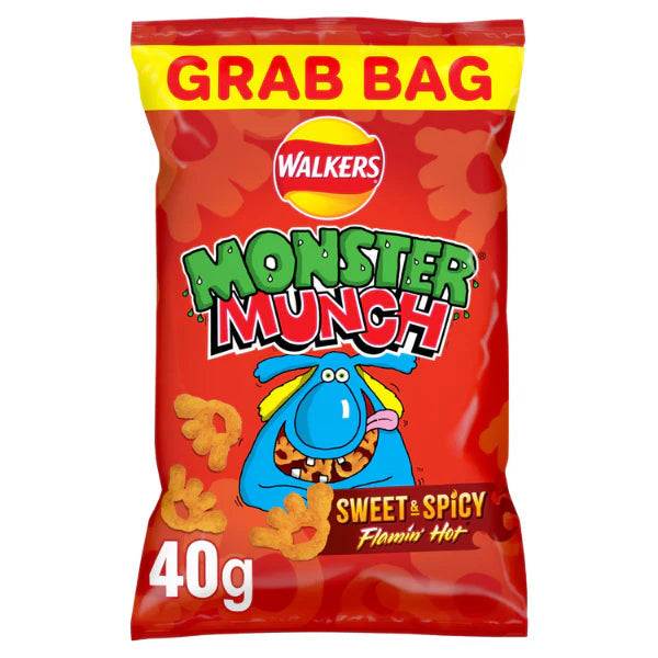Walkers Monster Munch Sweet & Spicy Snacks RRP £1.35 PMP 72g – 18 x 72g
