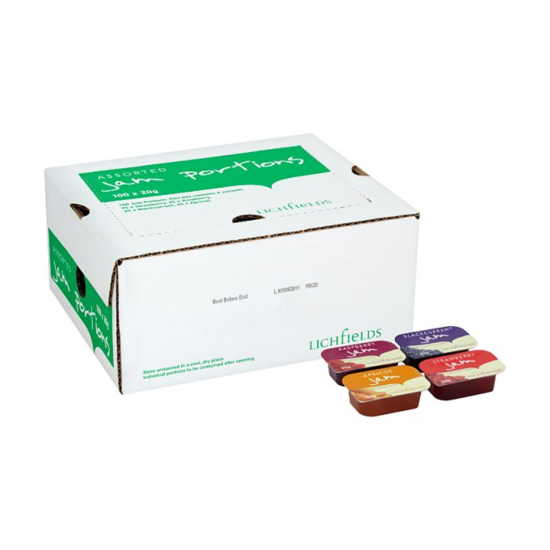 Lichfields Assorted Jam Portions 100 x 20g