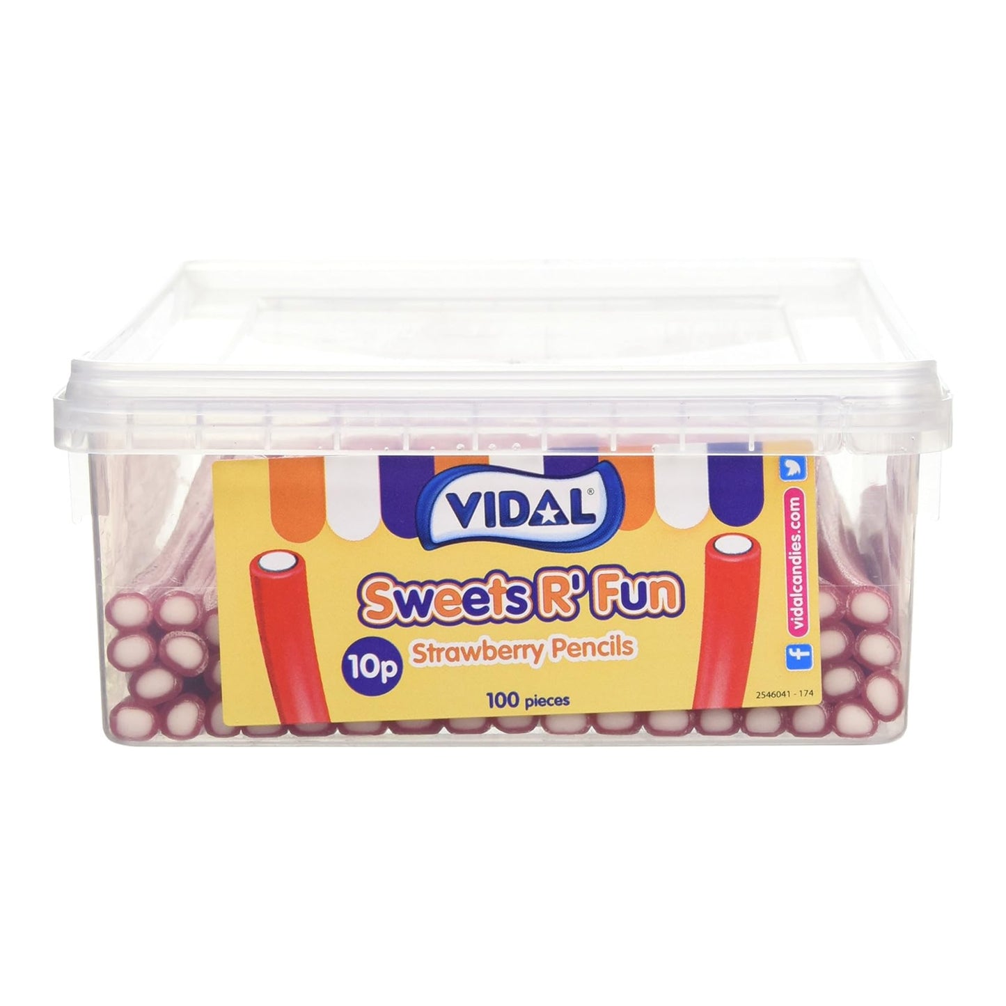 Vidal Sweets R' Fun Strawberry Pencils 100 Pieces 1.2kg – 1 x 100pcs