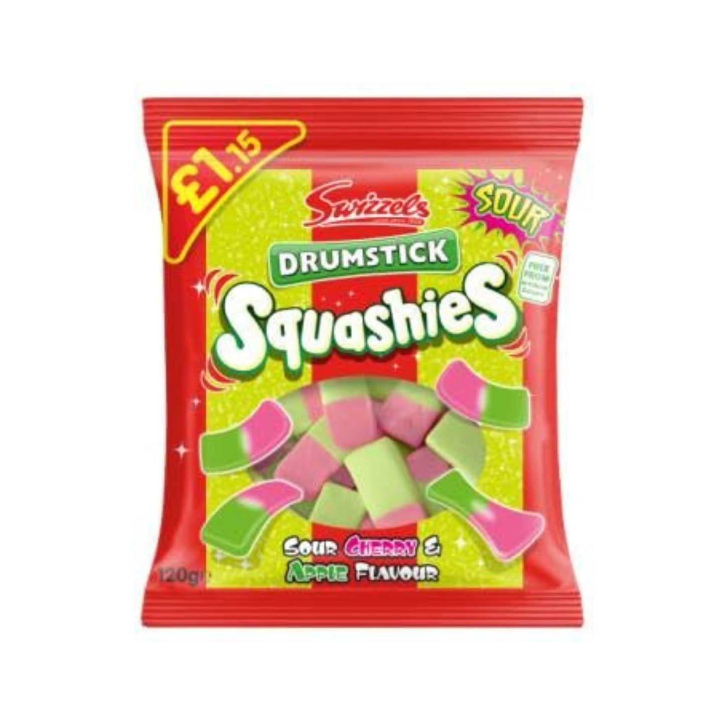 Swizzels Squashies Sour Cherry & Apple 140g – 12 x 140g