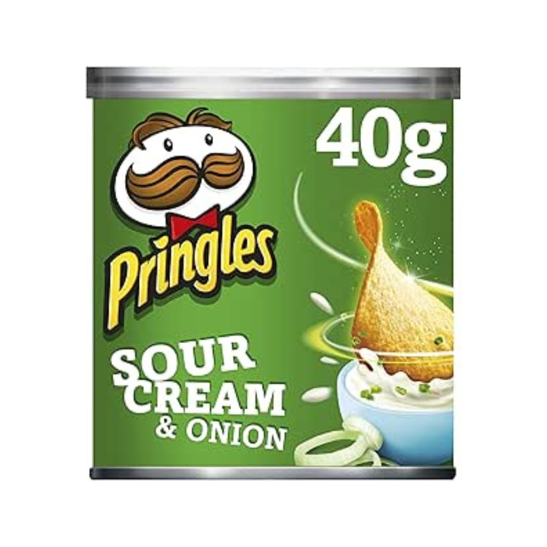 Pringles Sour Cream & Onion Snacking Crisps 12 x 40g – 12 x 40g