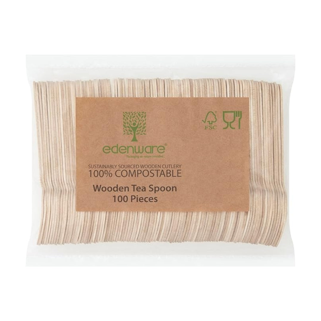 Edenware Wooden Tea Spoon 100 Pieces – 1 x 100pk