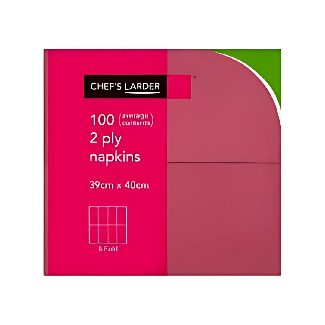 Chef's Larder 100 Napkins Bordeaux 2 Ply – 20 x 100pk